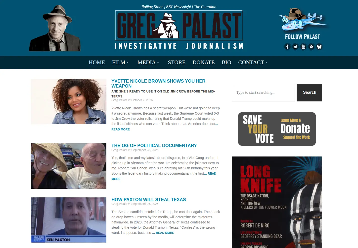 Screenshot of gregpalast.com