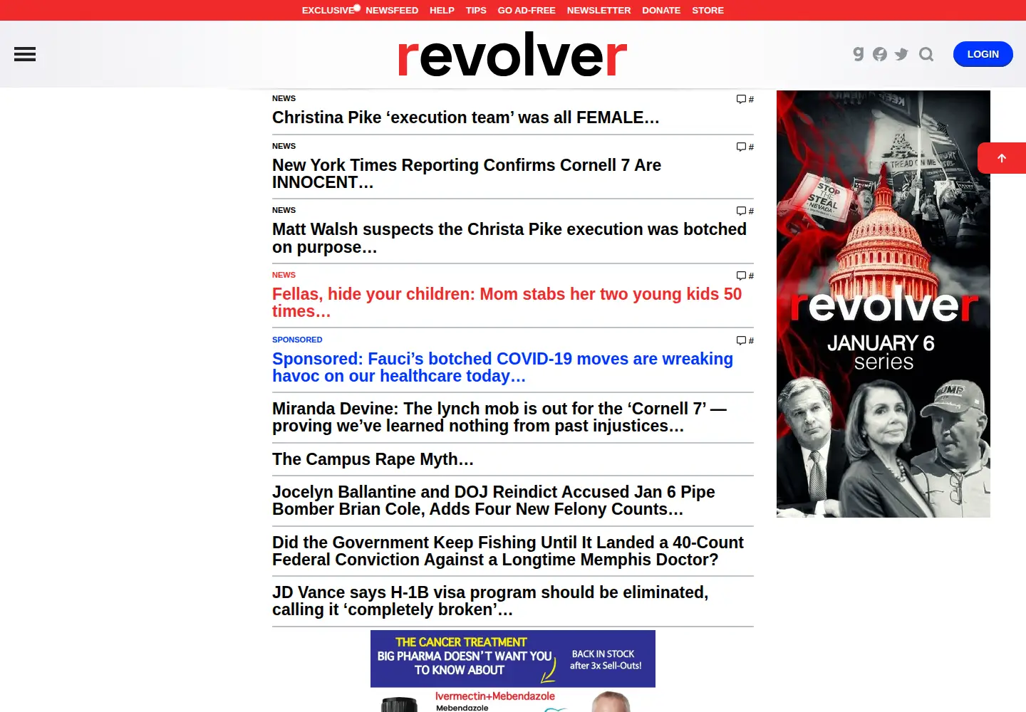 Screenshot of revolver.news