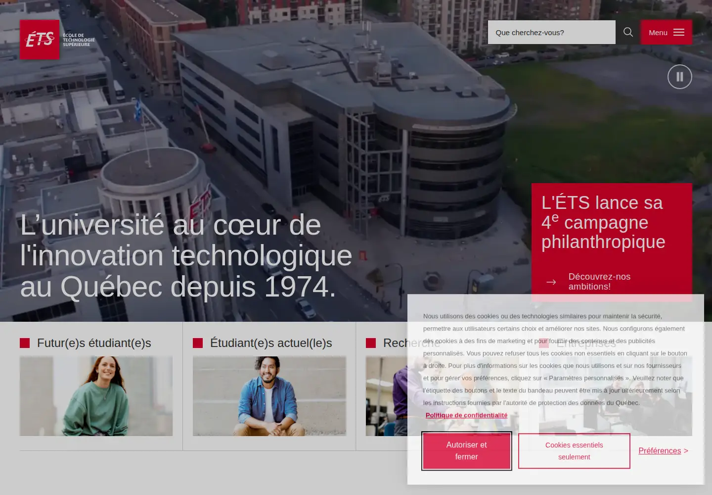 Screenshot of etsmtl.ca