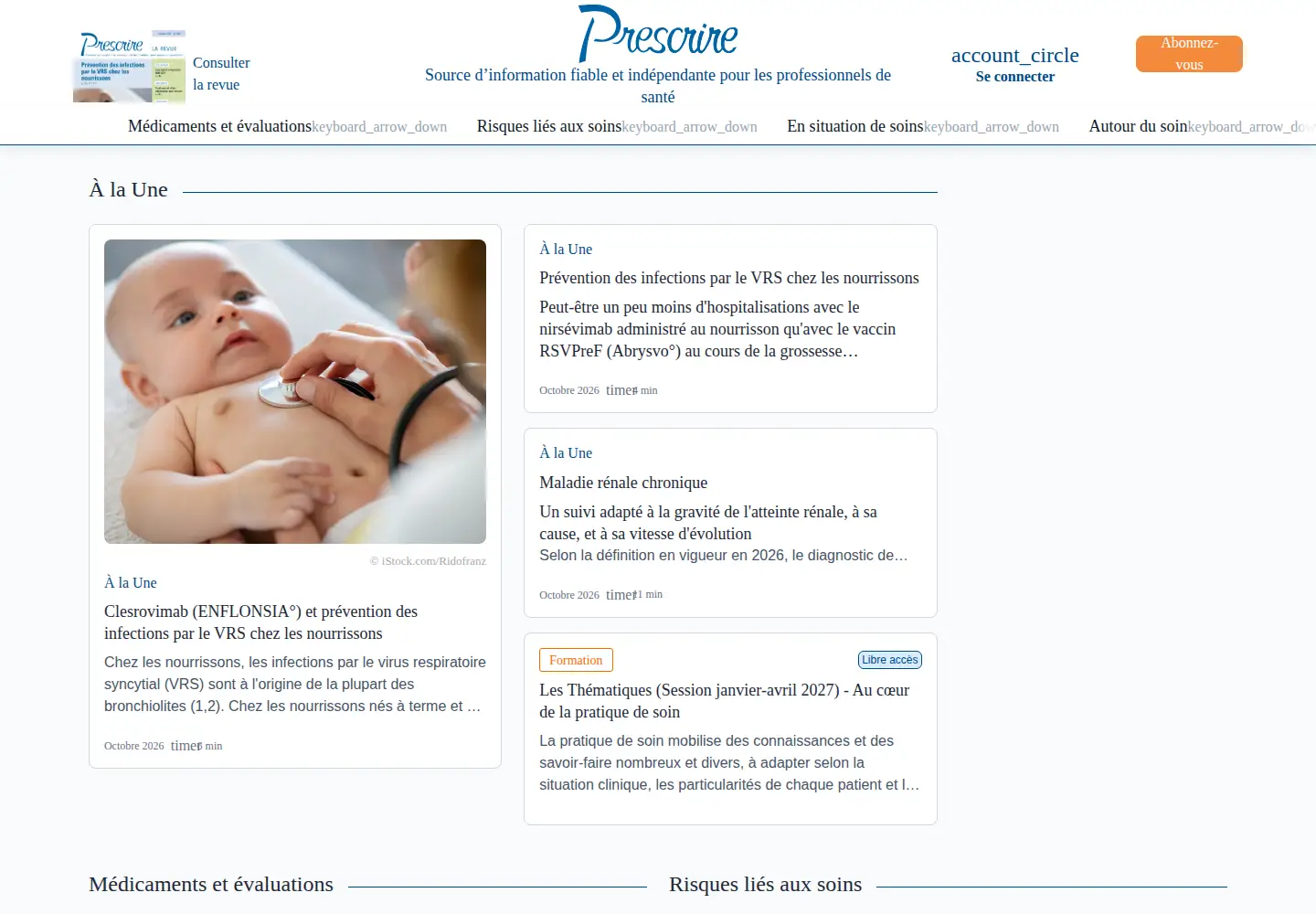 Screenshot of prescrire.org