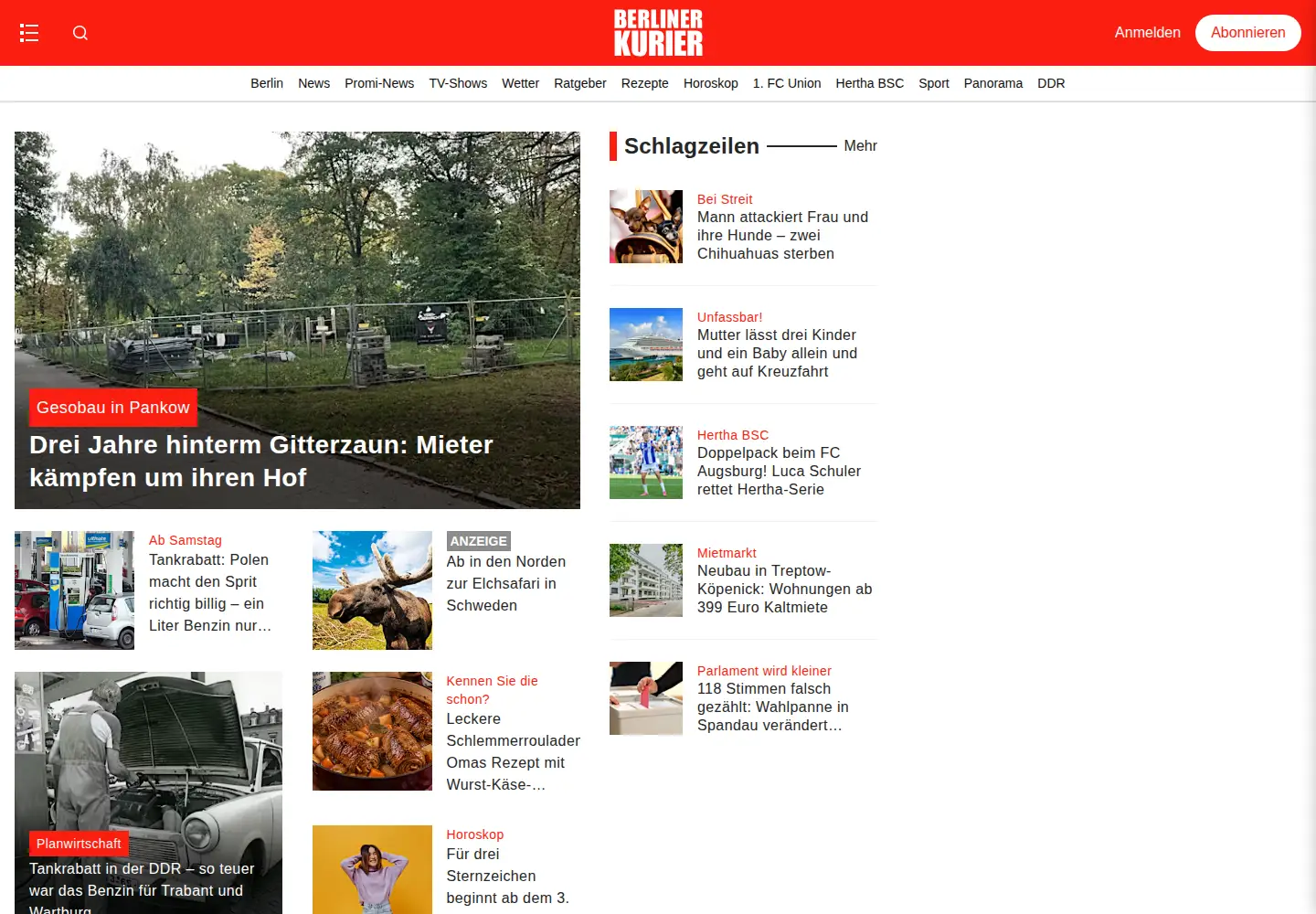 Screenshot of berliner-kurier.de