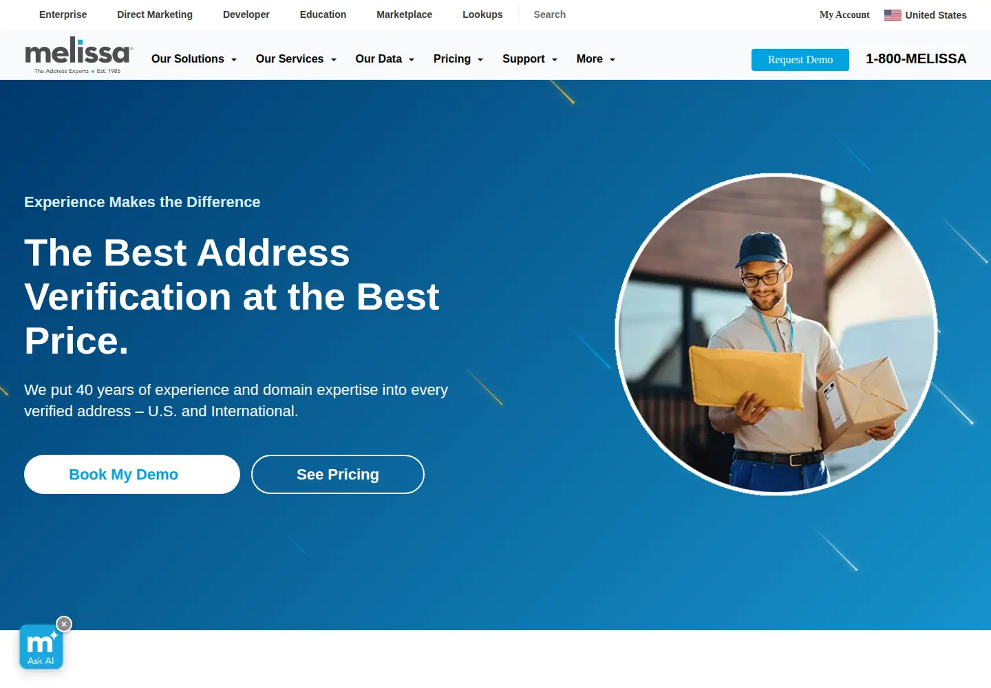 Screenshot of melissa.com
