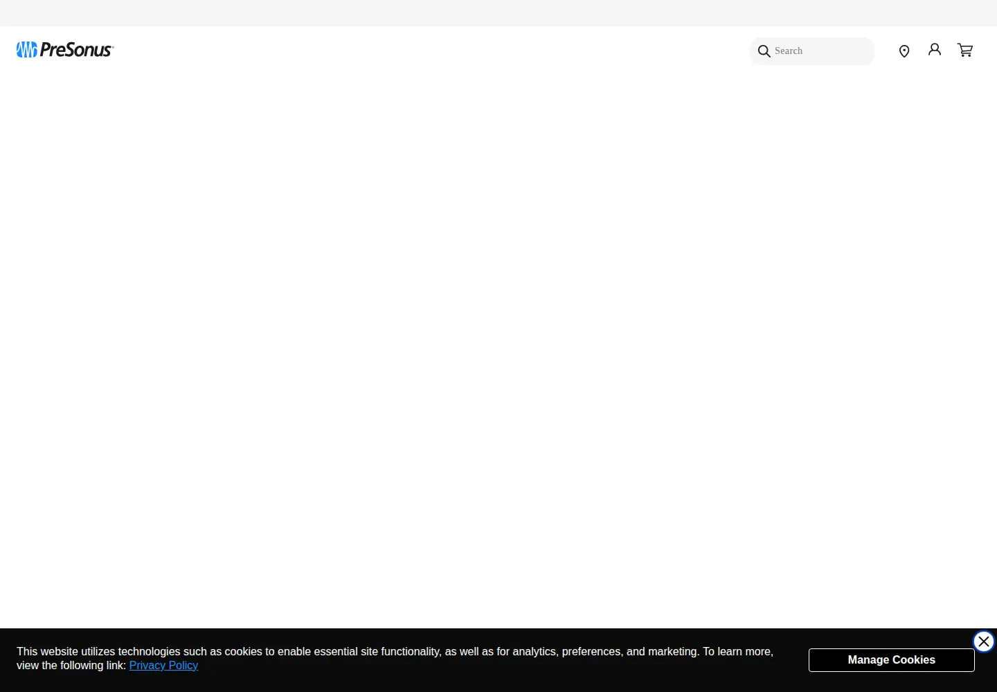 Screenshot of presonus.com
