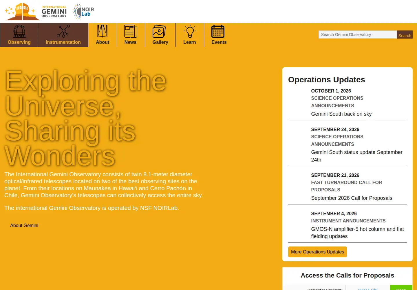 Screenshot of gemini.edu