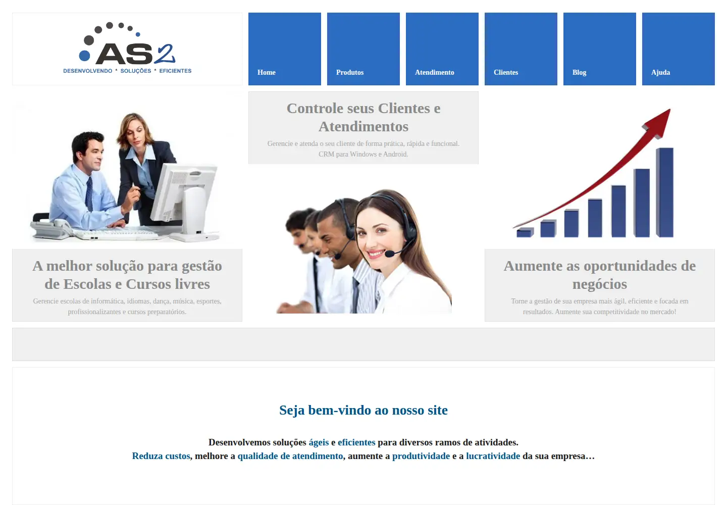 Captured homepage of as2sistemas.com.br in the current scan