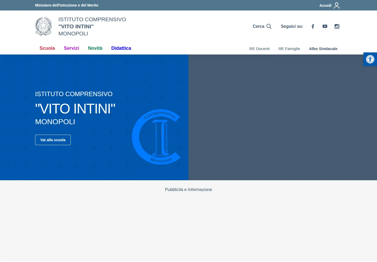Screenshot of primoicmonopoli.edu.it from the current report