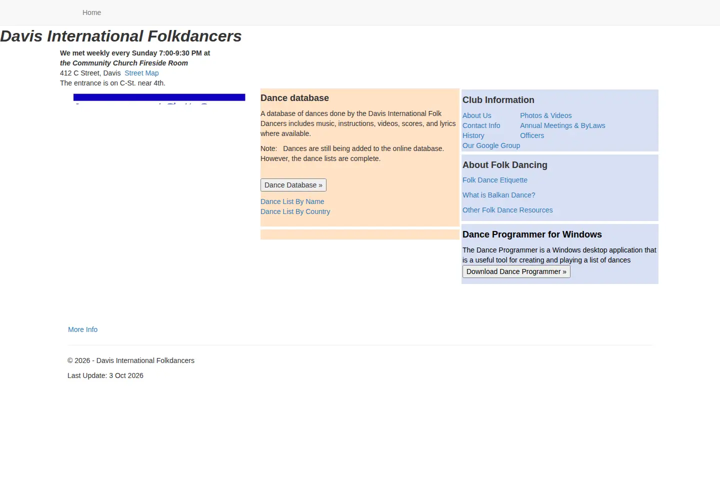 Screenshot of davisfolkdancers.org