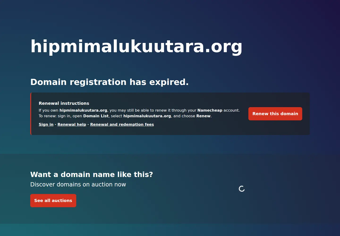 Screenshot of hipmimalukuutara.org