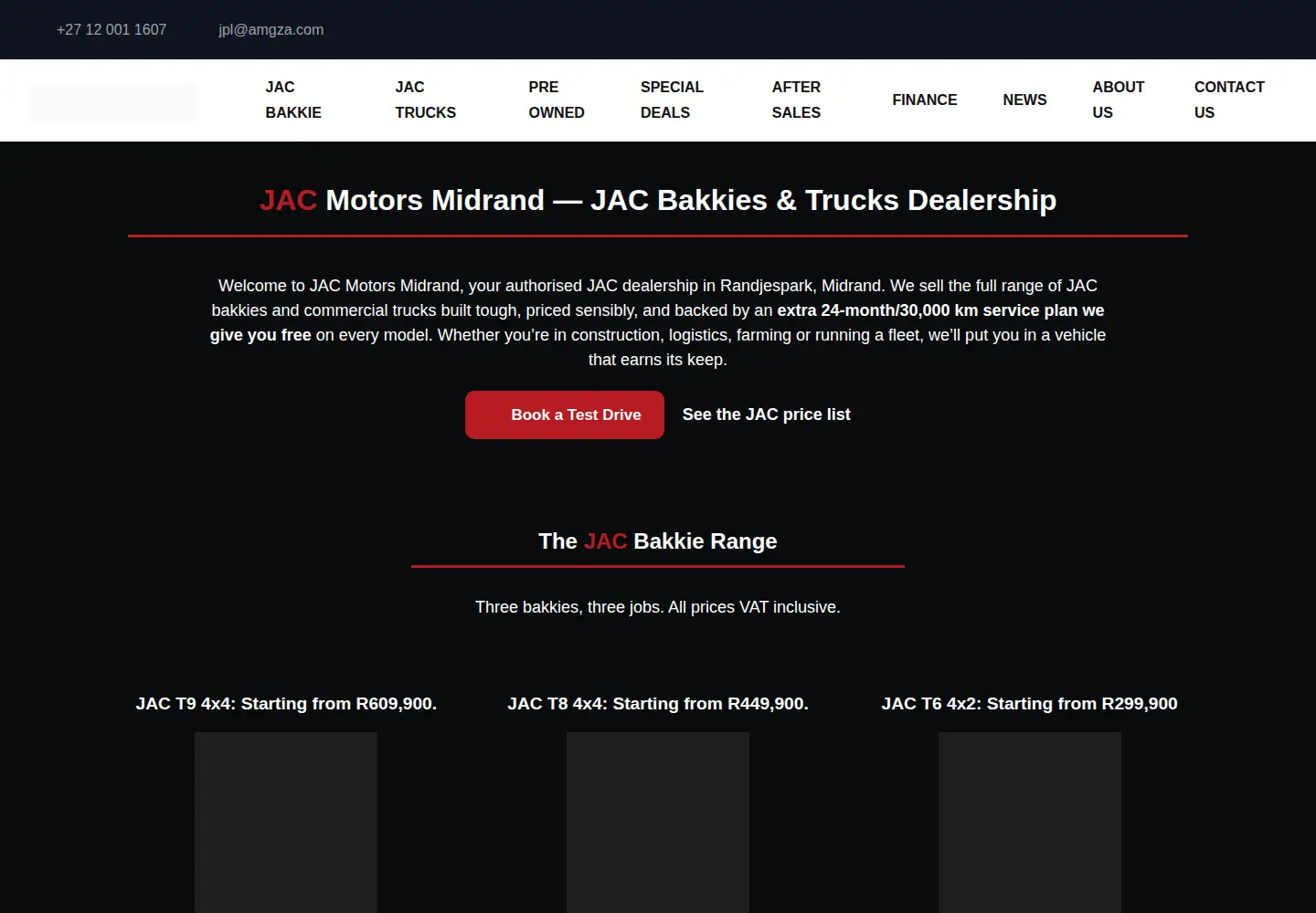 Captured homepage of jacmidrand.co.za in the current scan