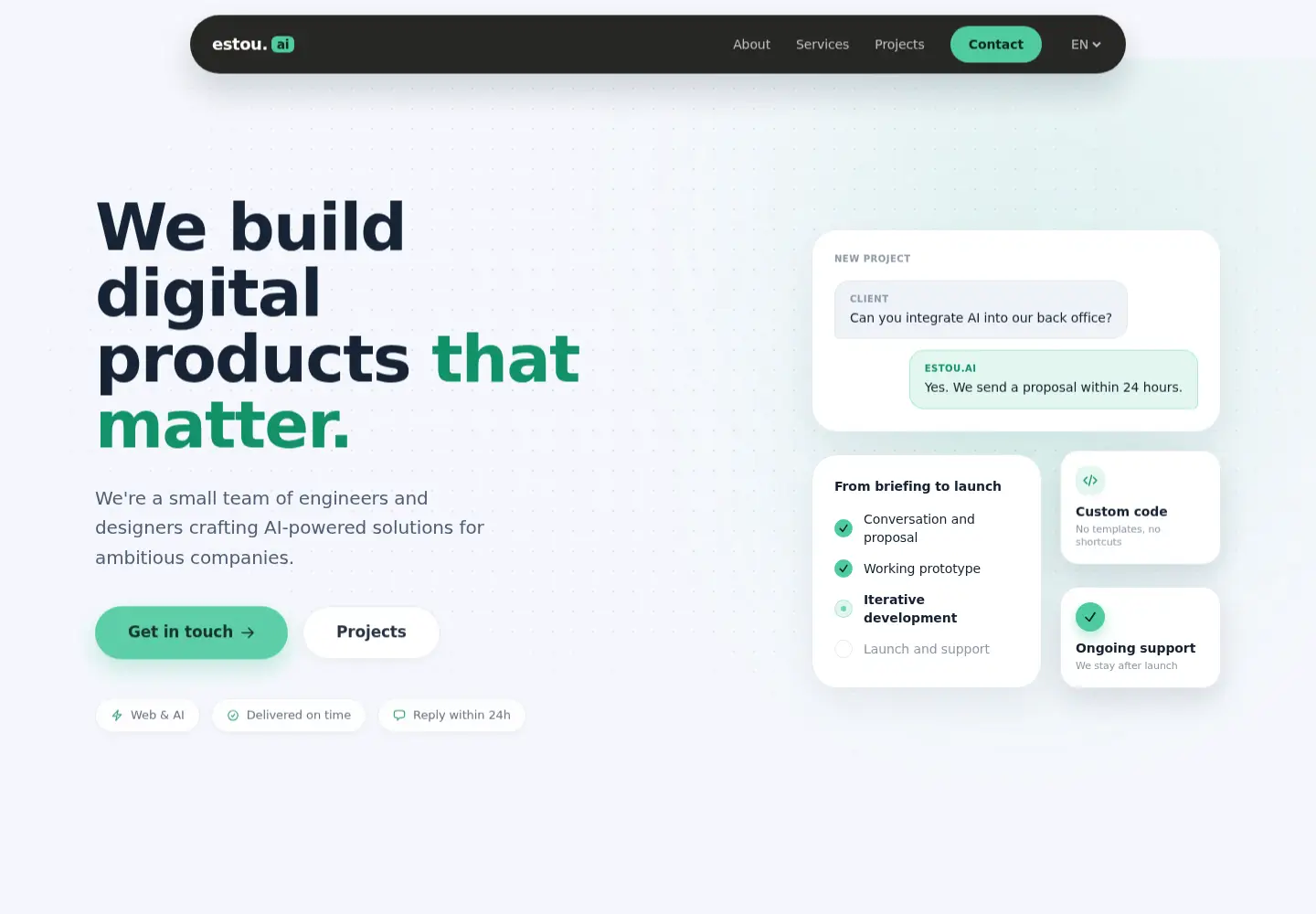 Screenshot of estou.ai