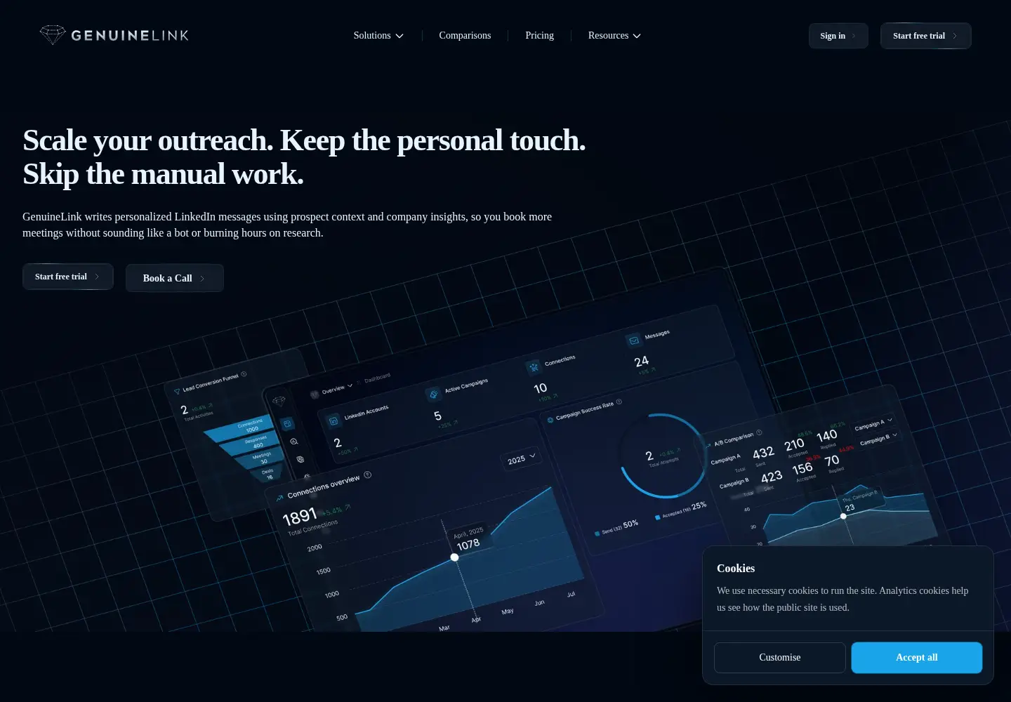 Screenshot of genuinelink.ai