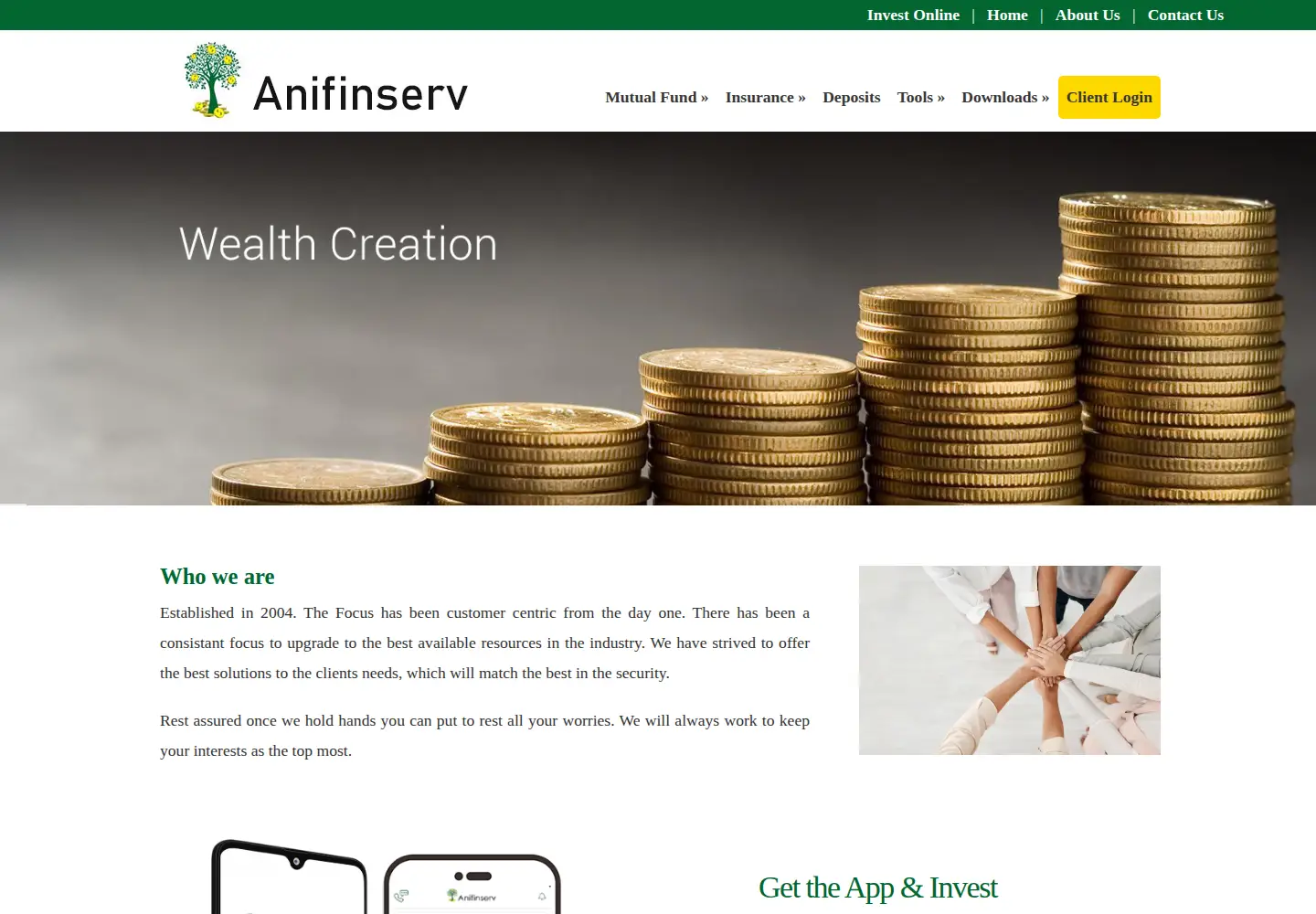 Screenshot of anifinserv.com