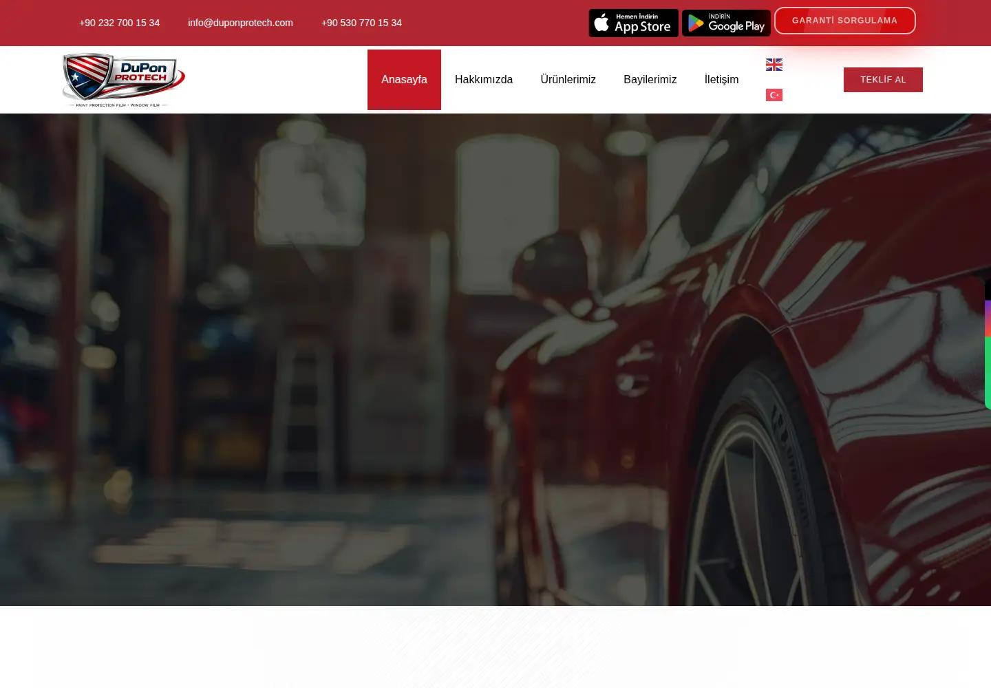 Captured homepage of duponprotech.com in the current scan