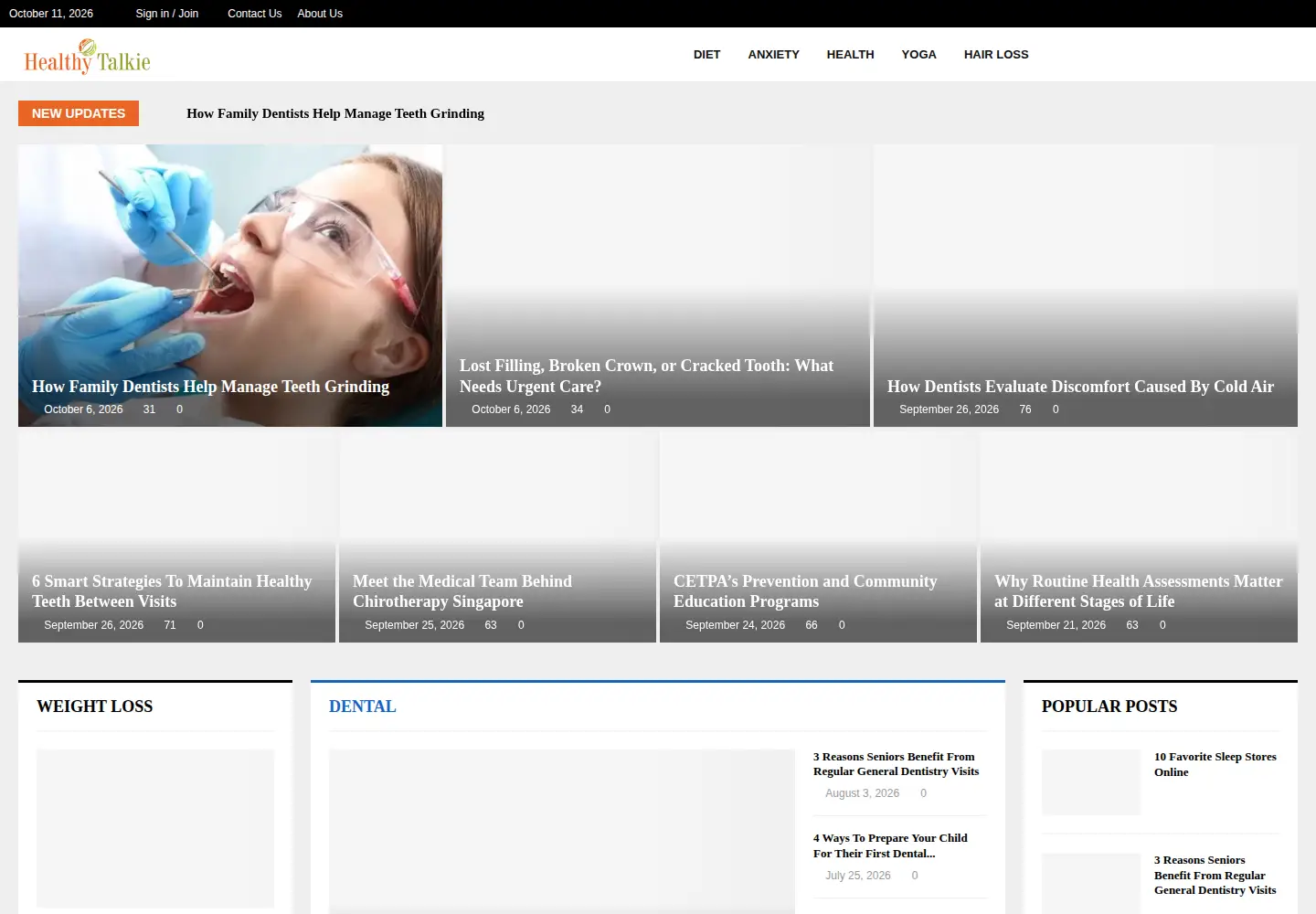 Screenshot of healthytalkie.com