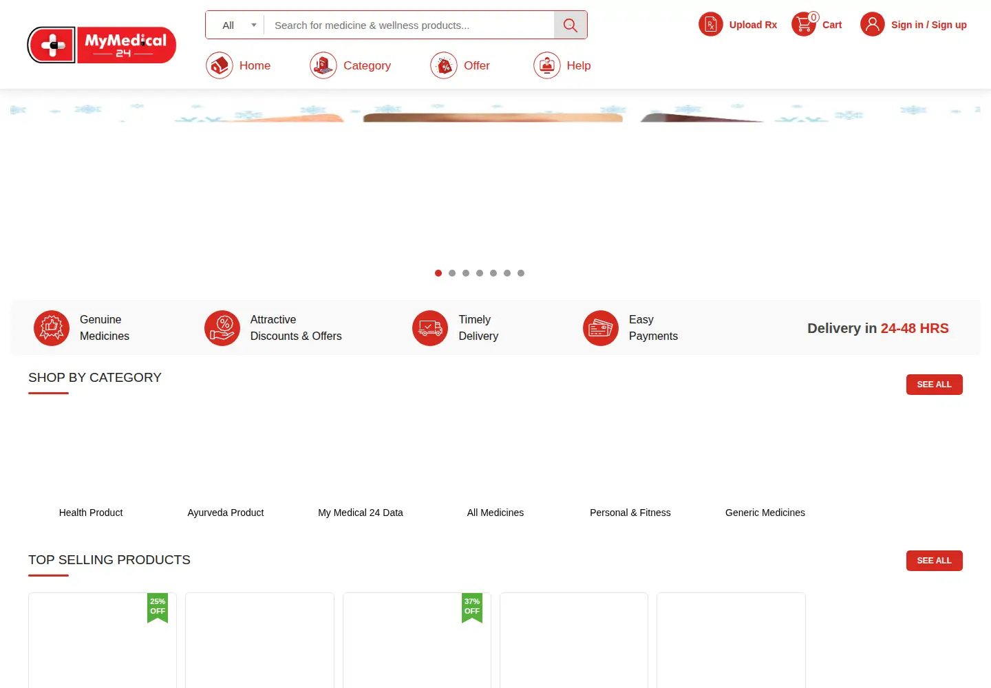 Screenshot of mymedical24.com