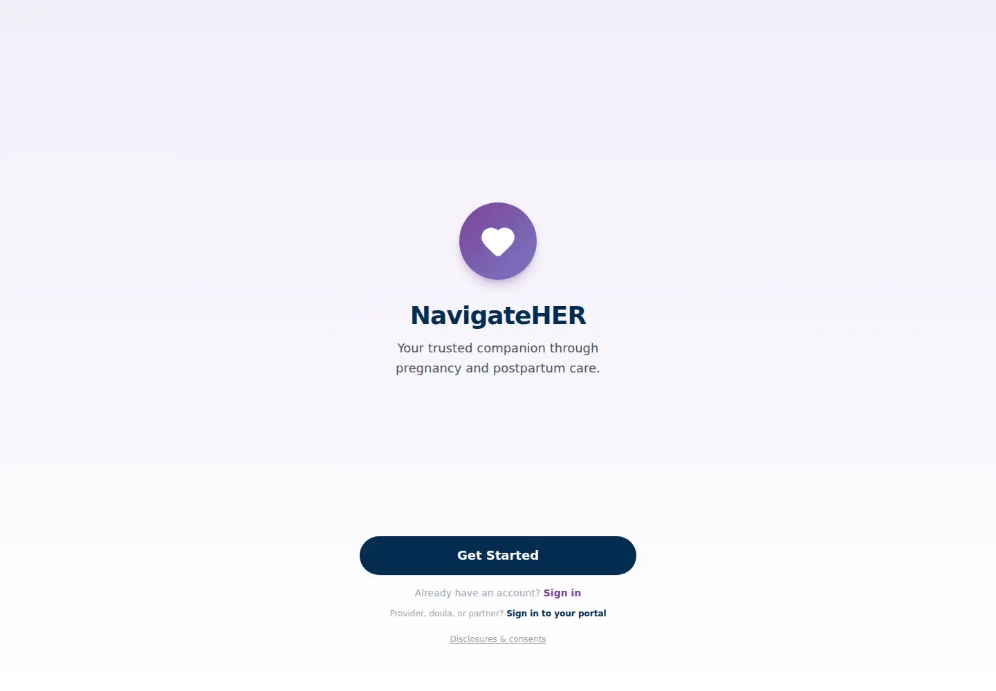 Screenshot of mynavigatematernity.com
