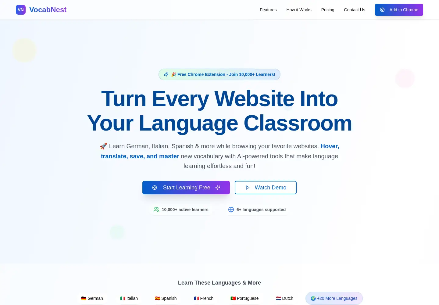Captured homepage of myvocabnest.com in the current scan