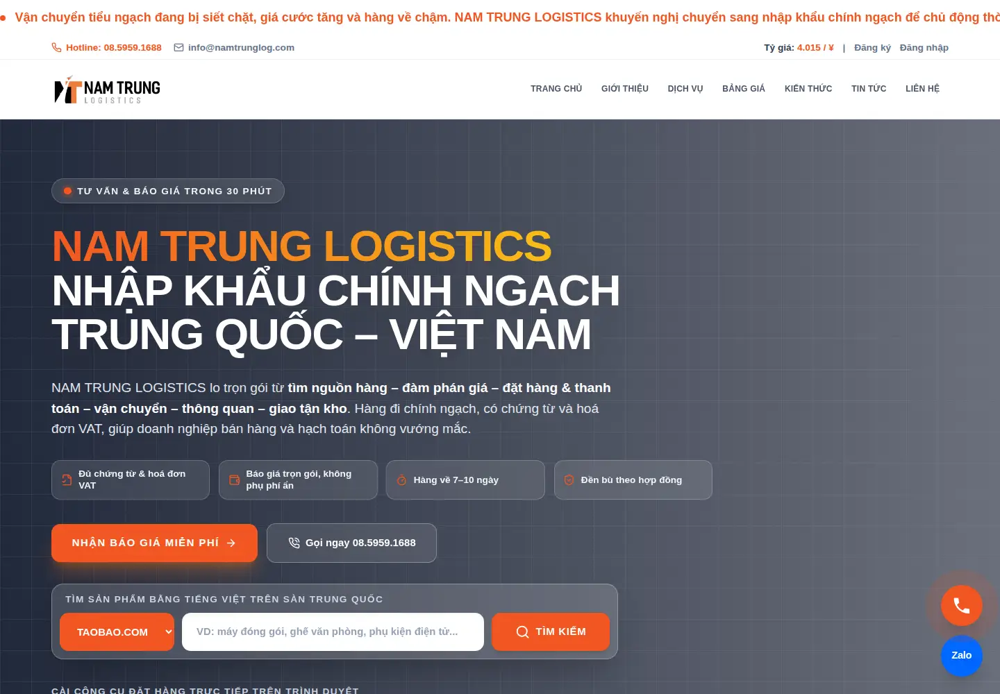 Screenshot of namtrunglog.com
