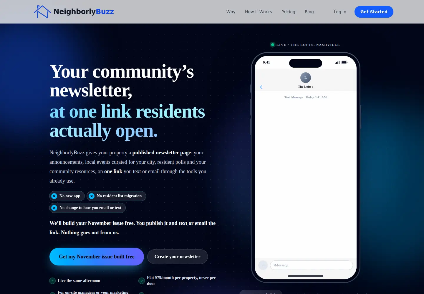 Screenshot of neighborlybuzz.com