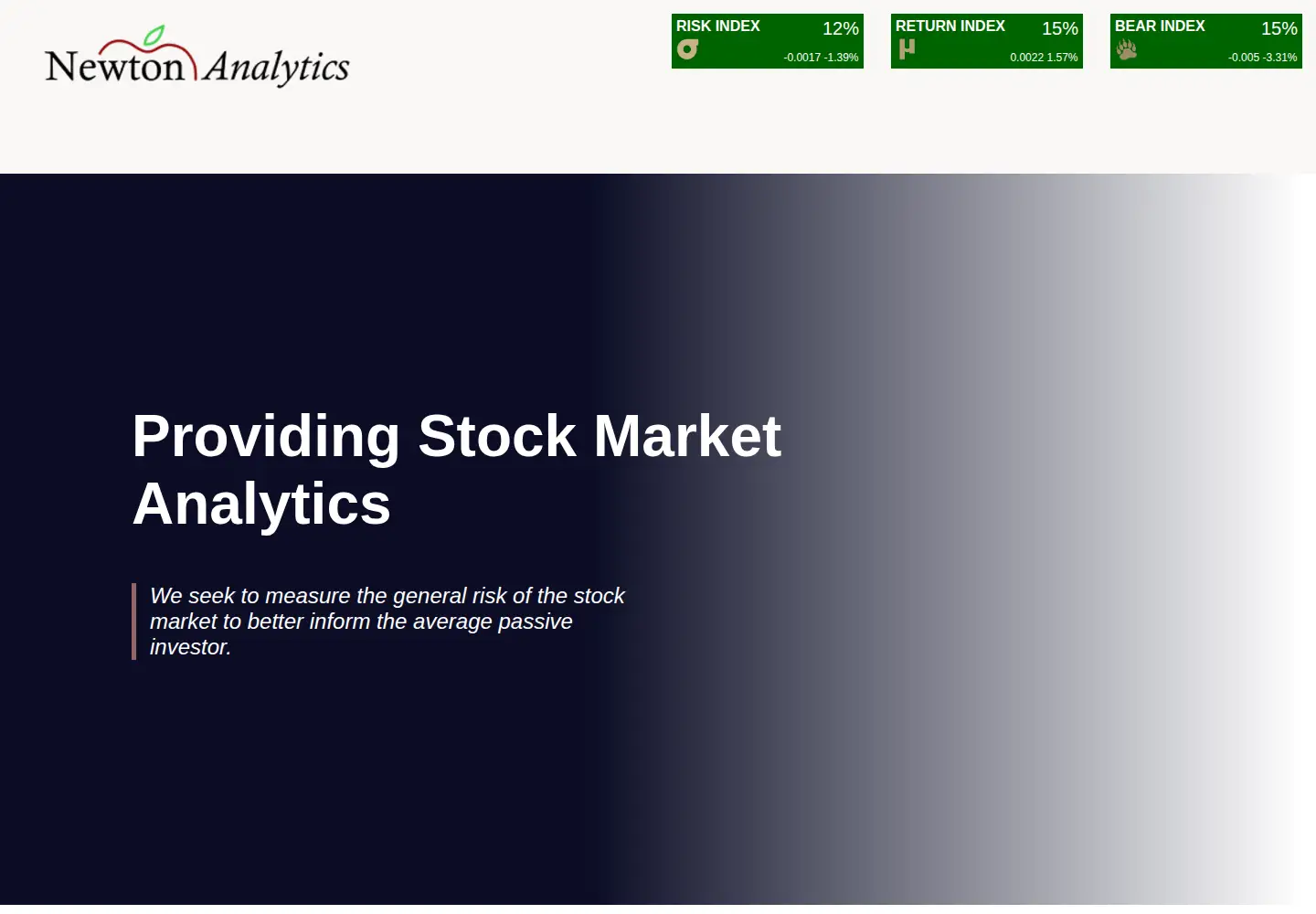 Captured homepage of newtonanalytics.com in the current scan