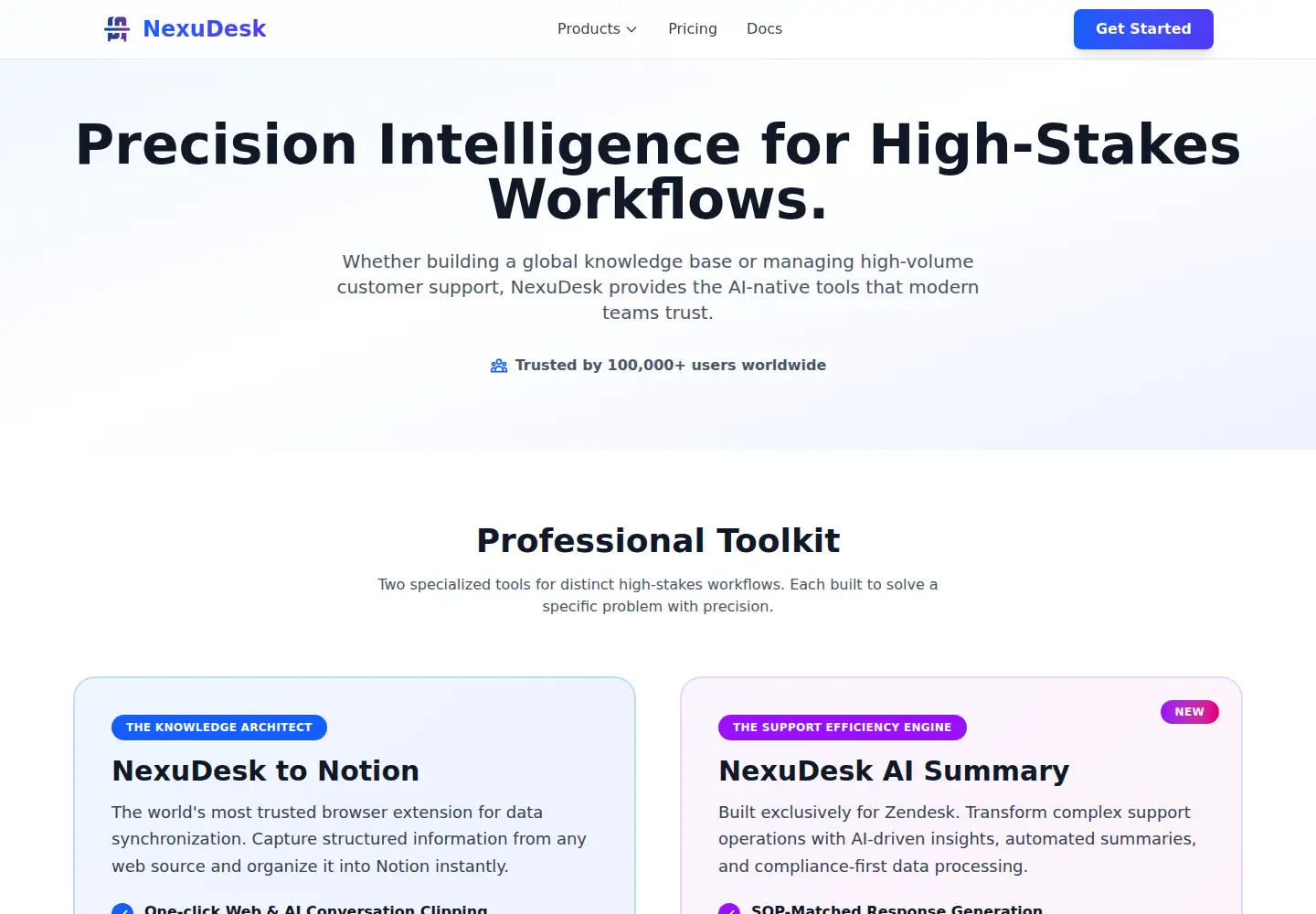 Screenshot of nexudesk.com