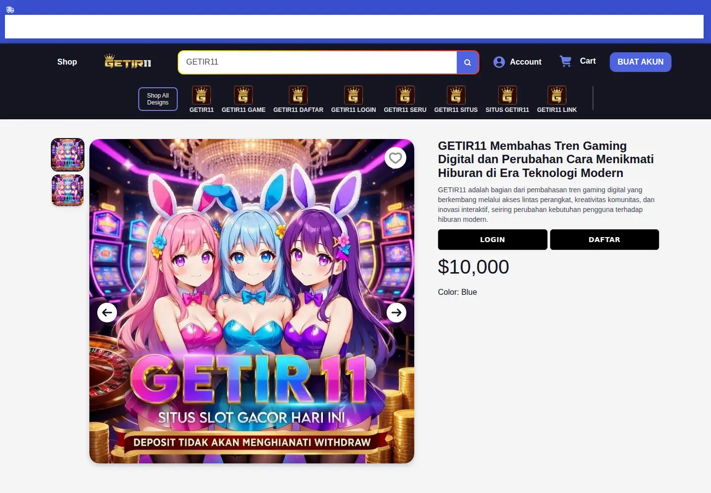 Captured homepage of babaaligames.com in the current scan