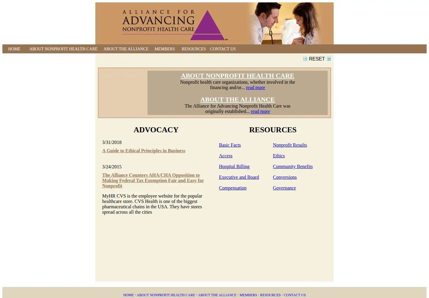 Screenshot of nonprofithealthcare.org