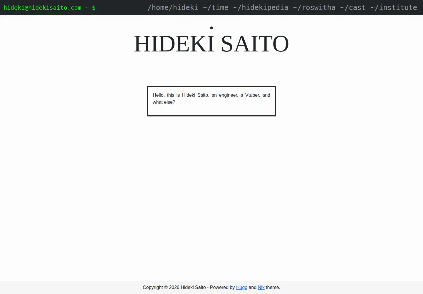 Screenshot of hidekisaito.com
