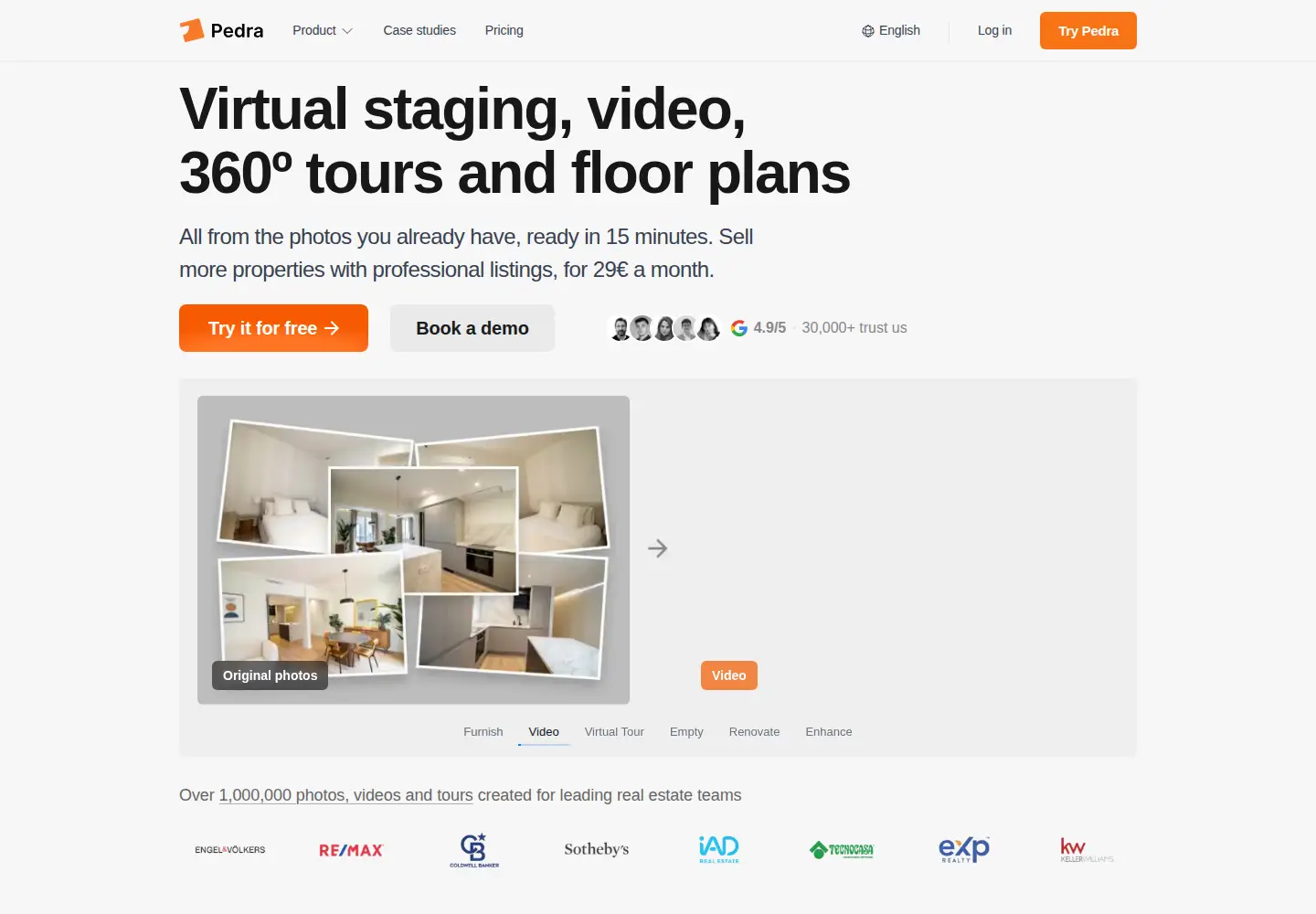 Captured homepage of pedra.ai in the current scan