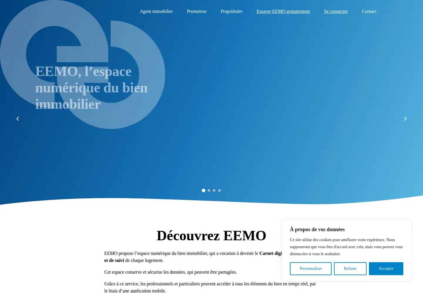 Captured homepage of eemo.fr in the current scan