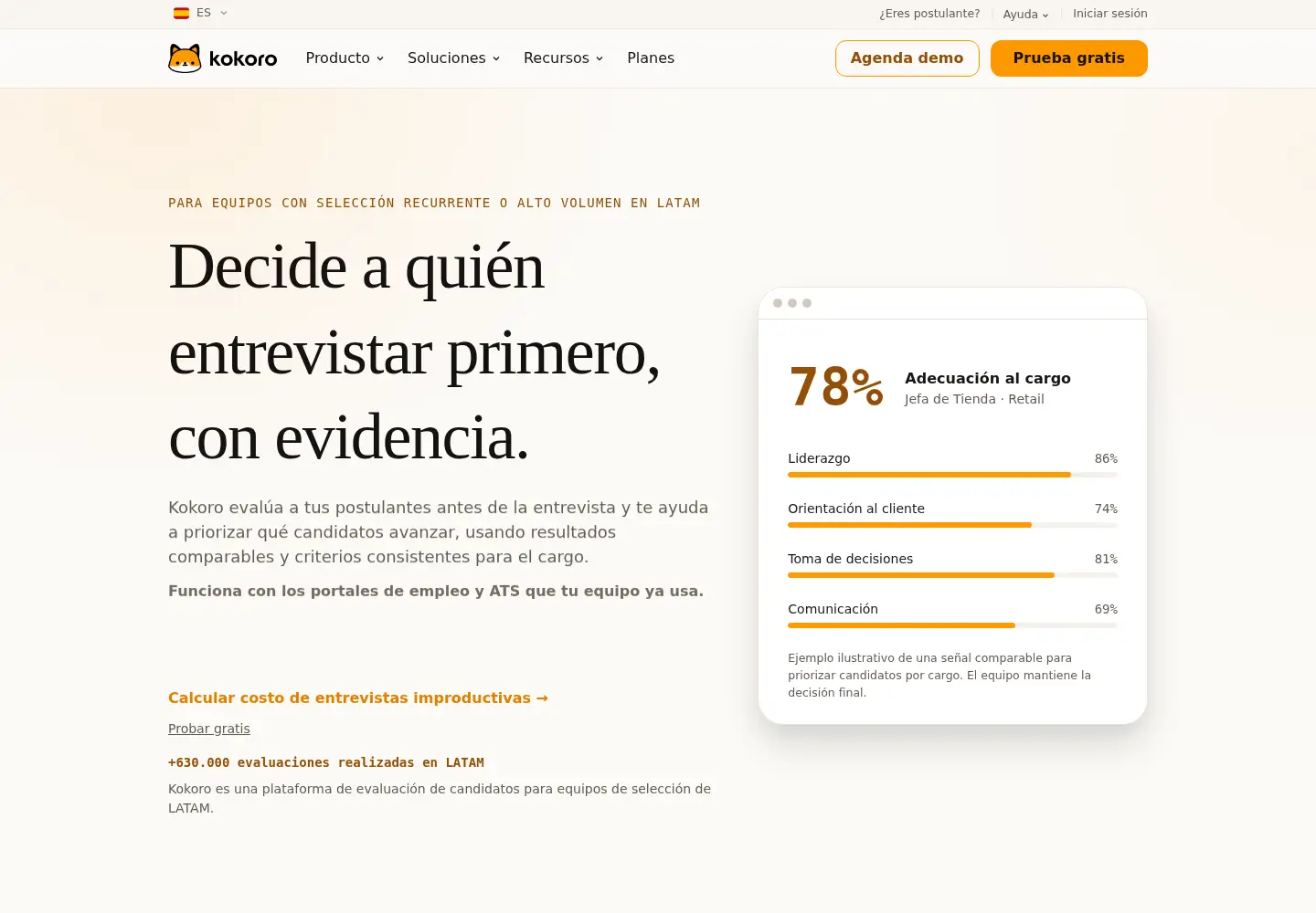 Screenshot of testkokoro.com