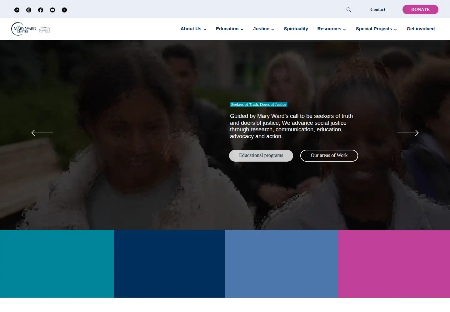 Screenshot of marywardcentre.ca