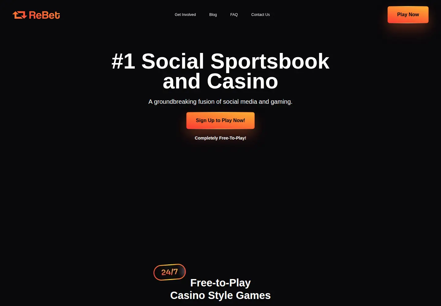 Captured homepage of rebet.app in the current scan