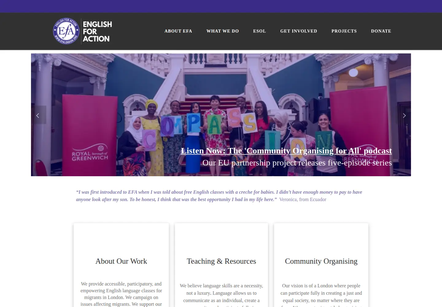 Screenshot of efalondon.org