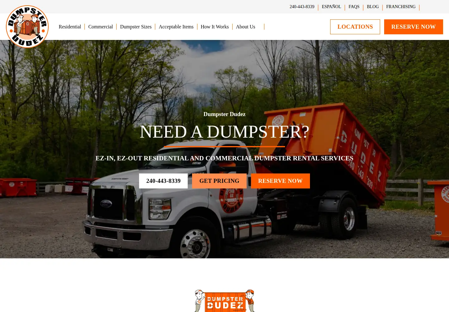 Screenshot of dumpsterdudez.com