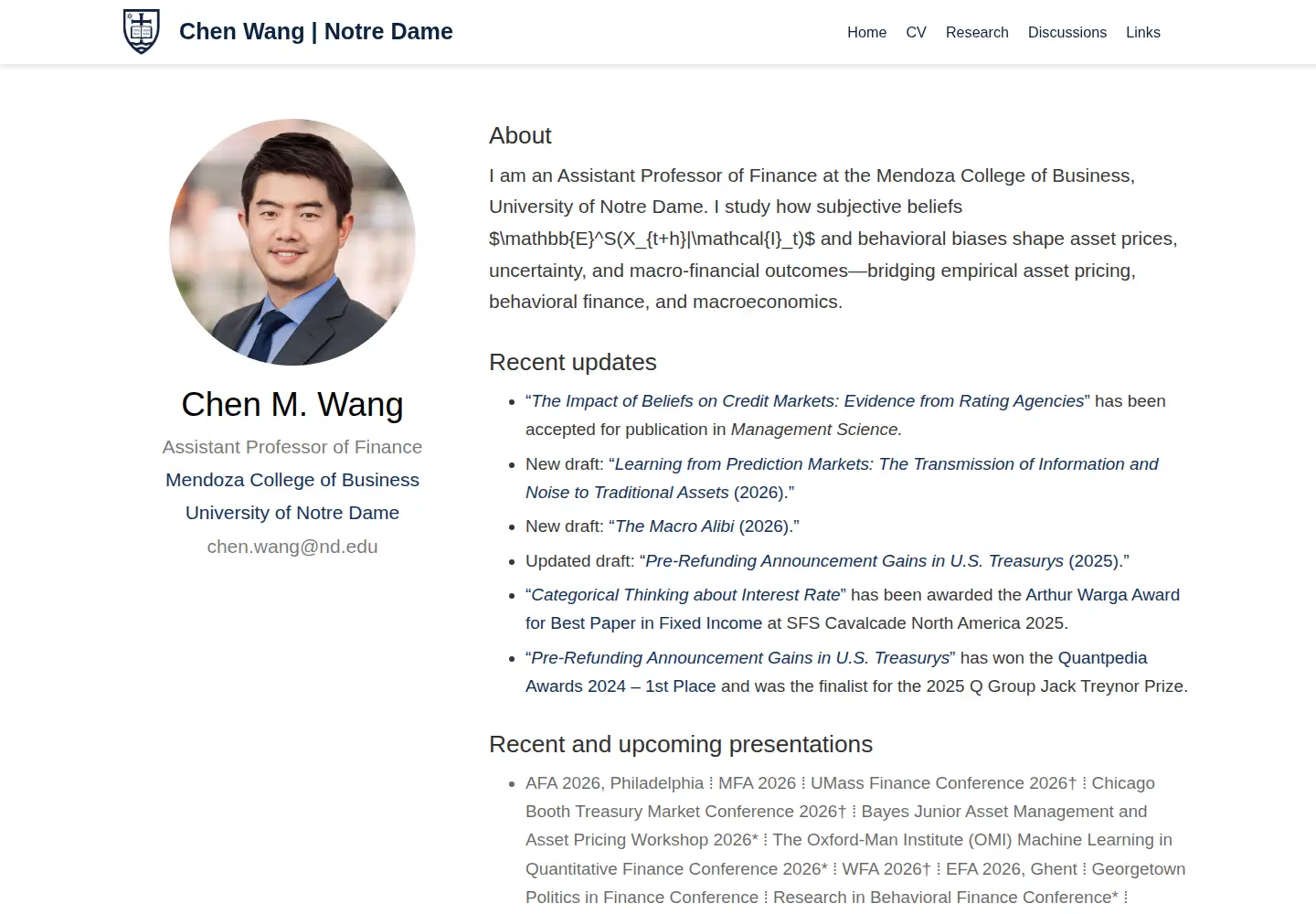 Screenshot of chenwang.one
