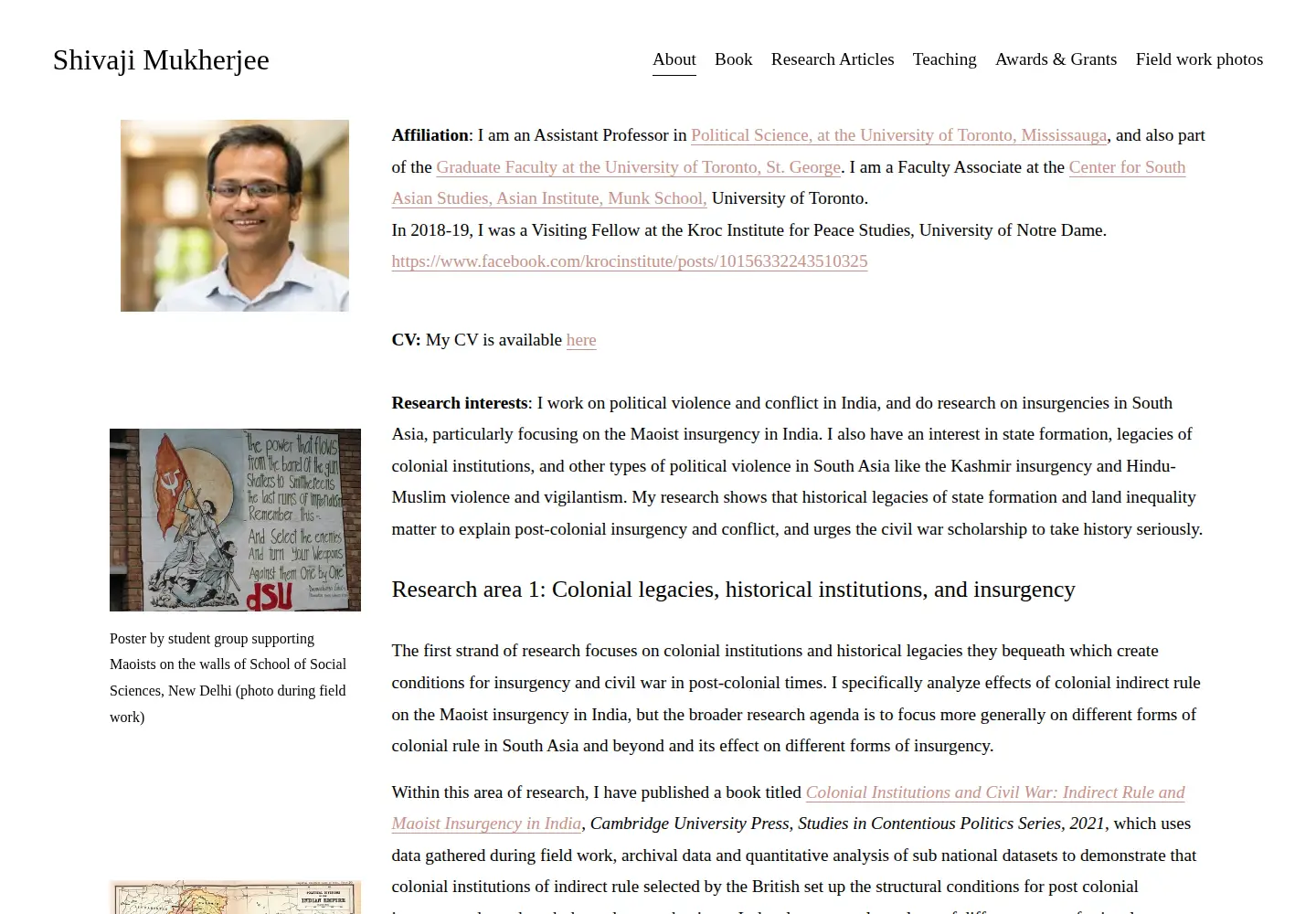 Captured homepage of shivajimukherjee.org in the current scan