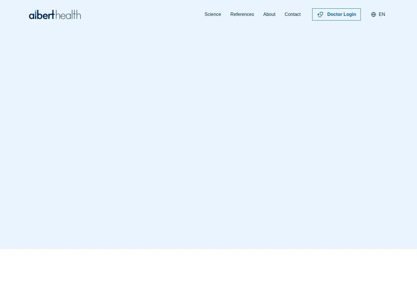 Captured homepage of albert.health in the current scan