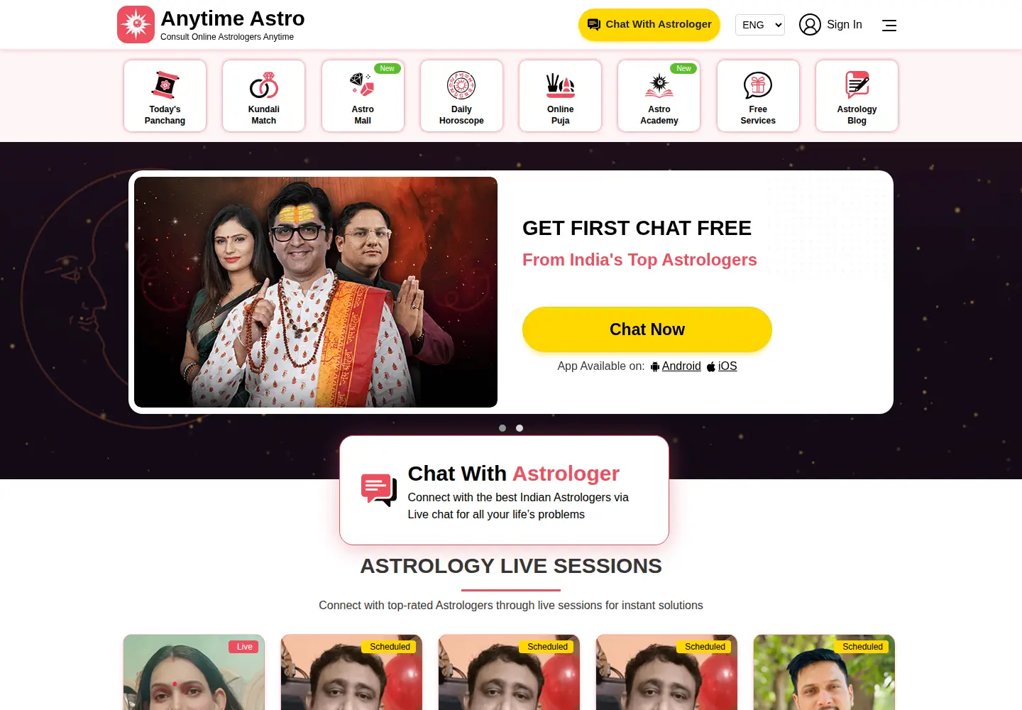 Screenshot of anytimeastro.com