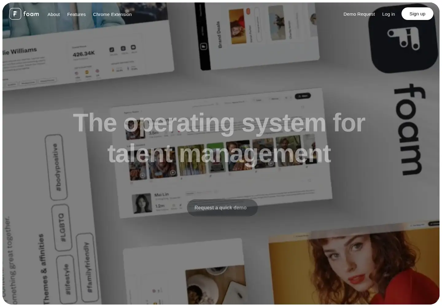 Captured homepage of foam.io in the current scan