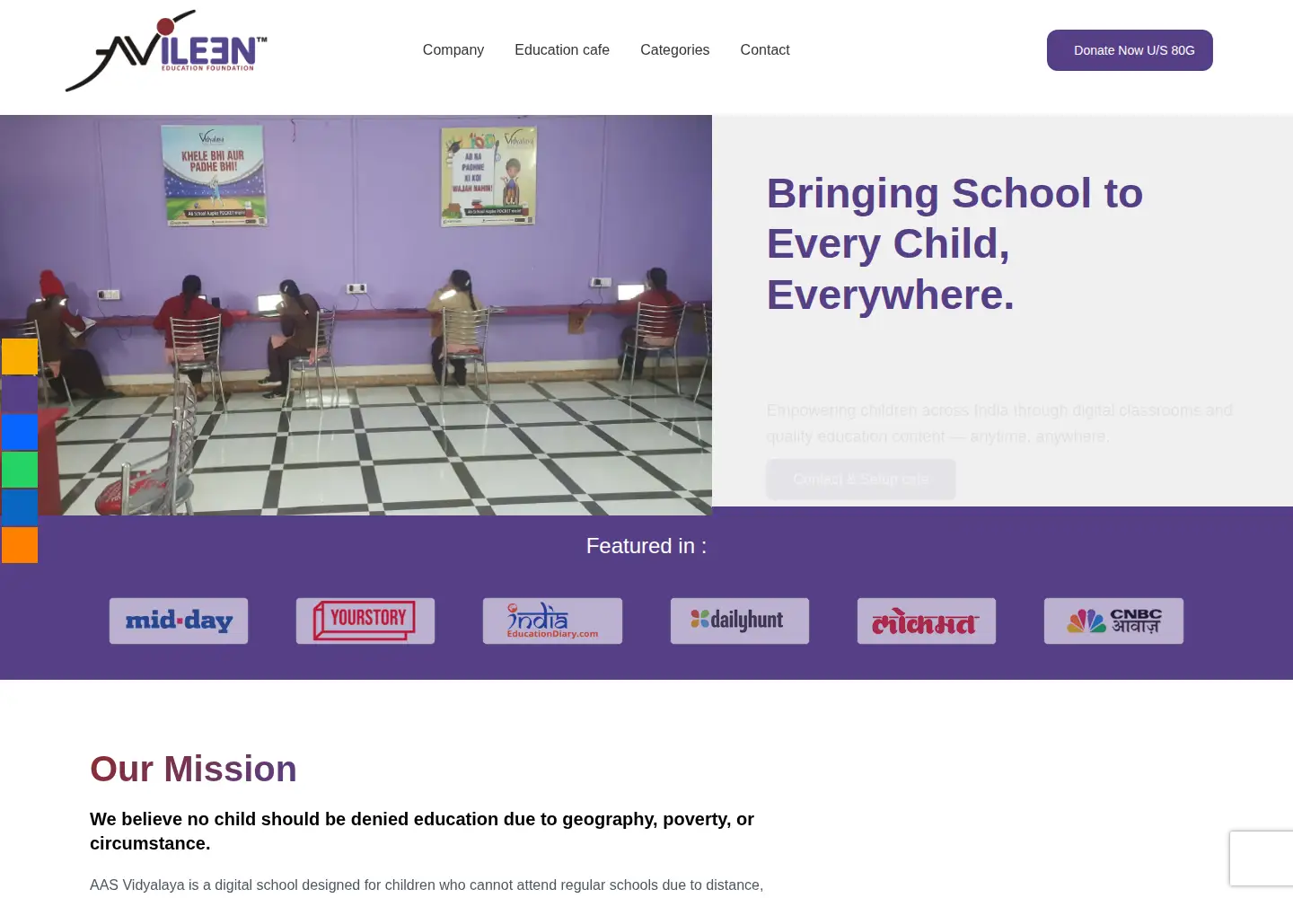 Screenshot of vidyalaya.org.in