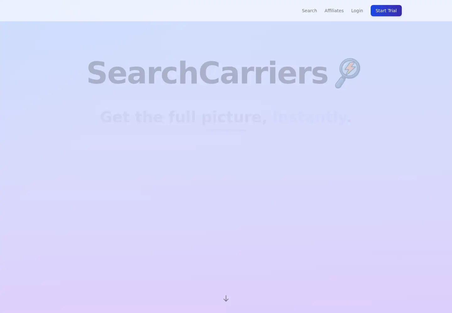 Screenshot of searchcarriers.com