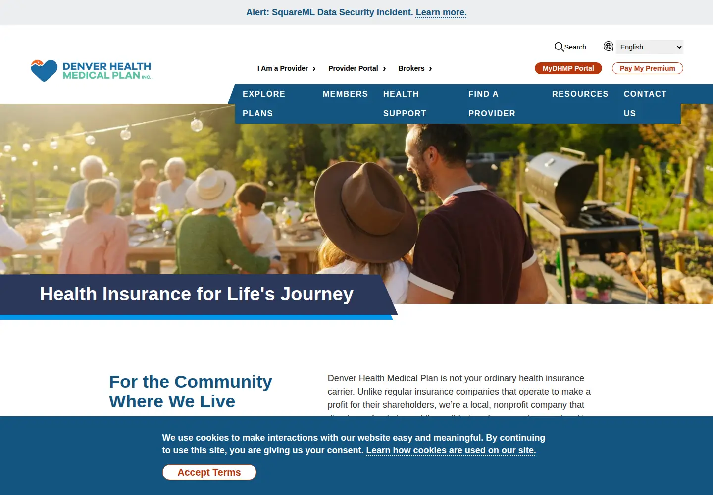Captured homepage of denverhealthmedicalplan.org in the current scan