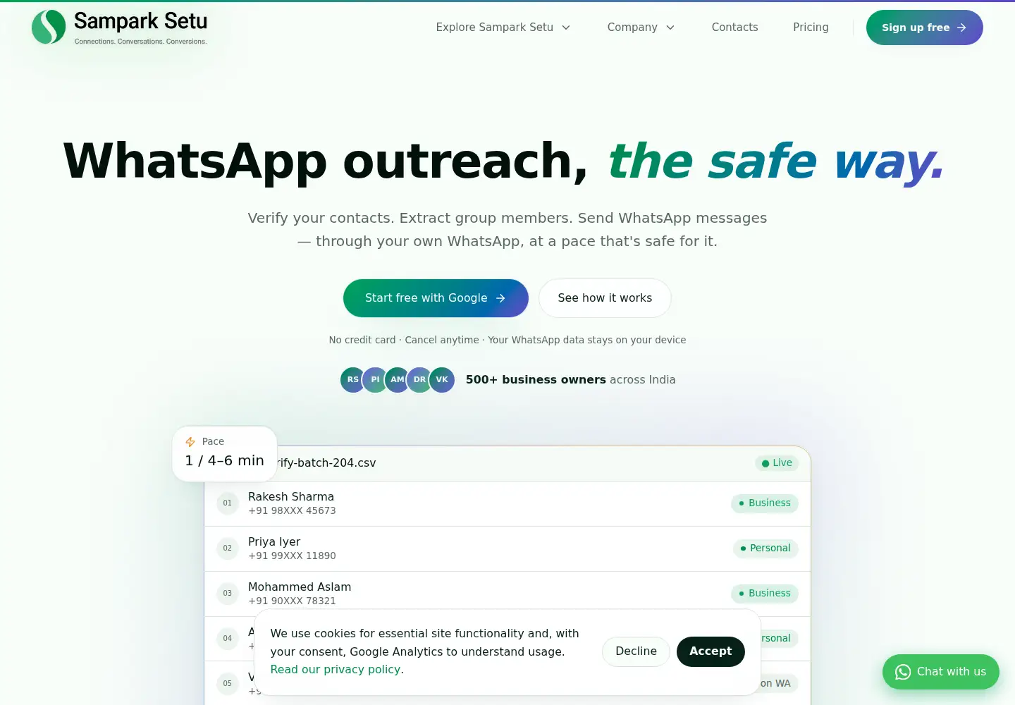 Screenshot of samparksetu.app