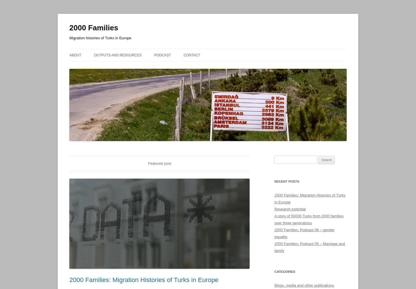 Captured homepage of 2000families.org in the current scan