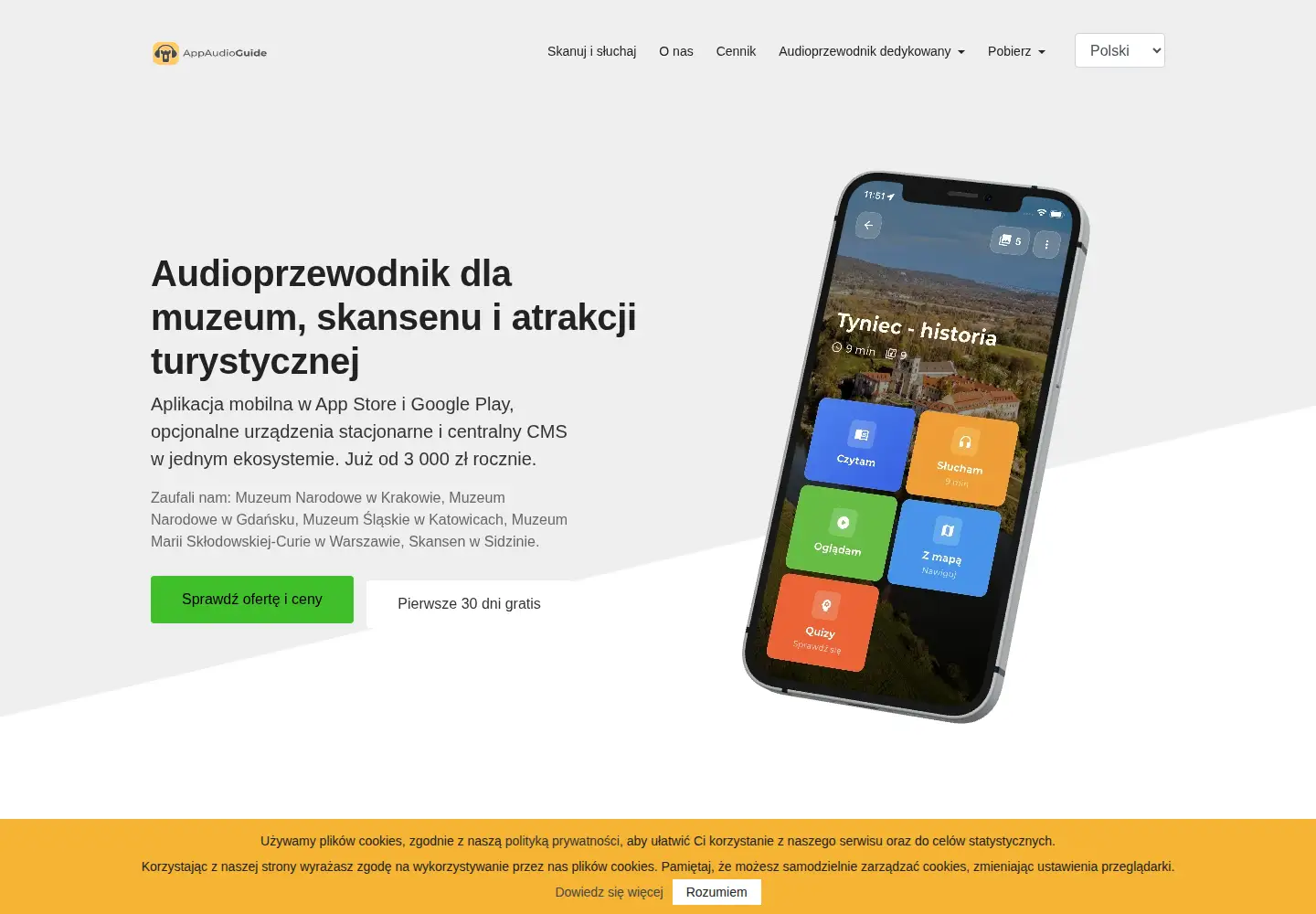 Screenshot of appaudioguide.com