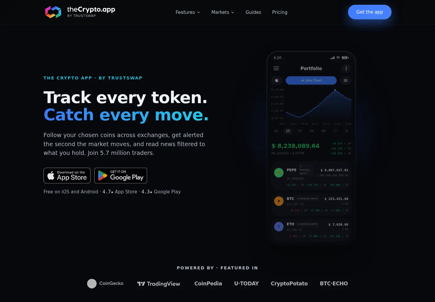 Screenshot of thecrypto.app
