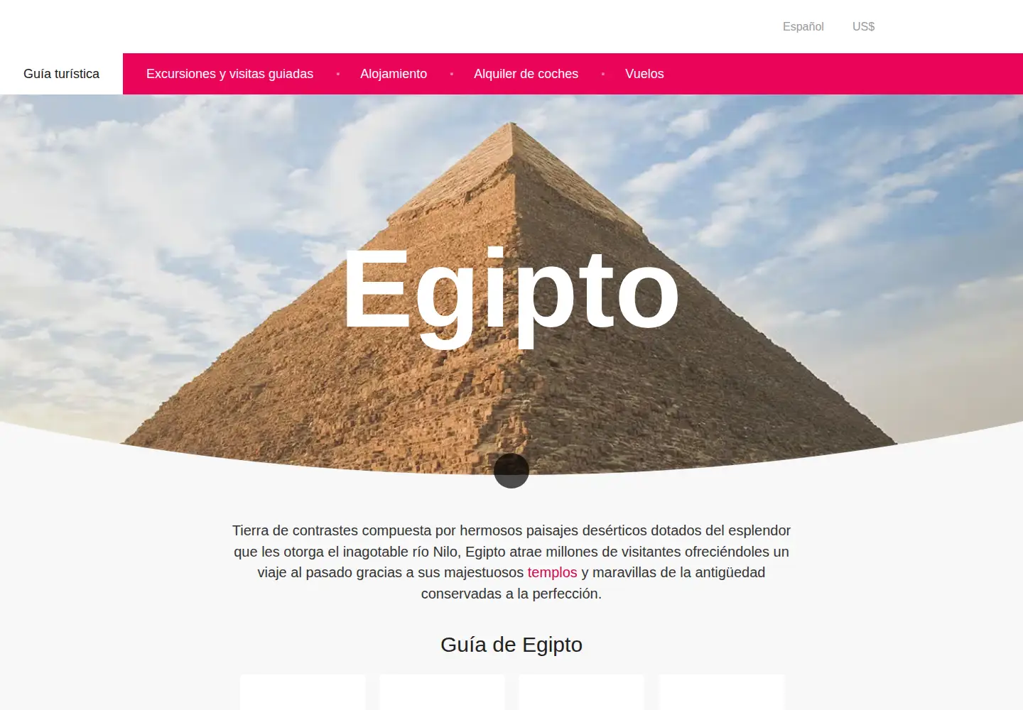 Captured homepage of egipto.net in the current scan