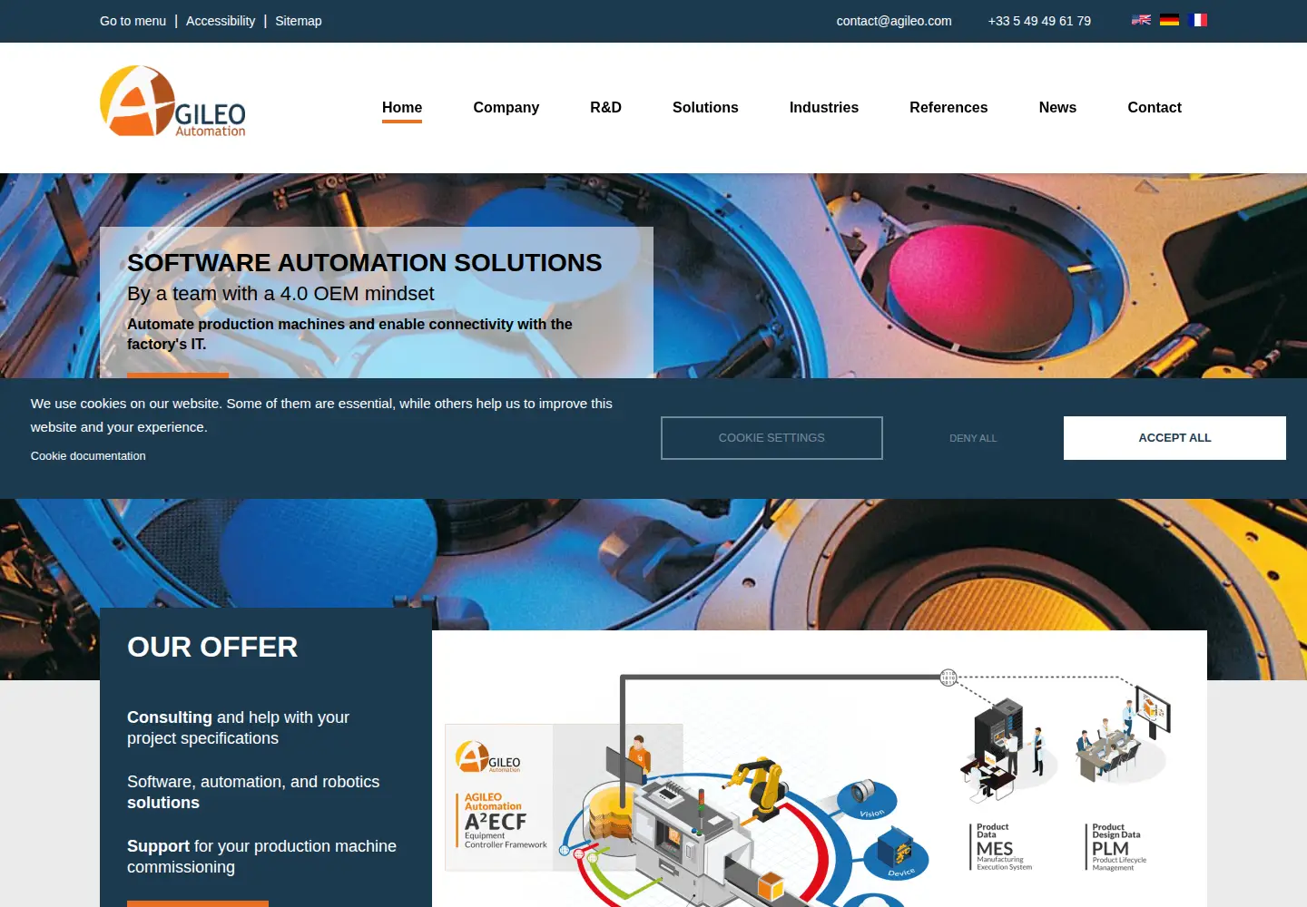 Captured homepage of agileo.com in the current scan
