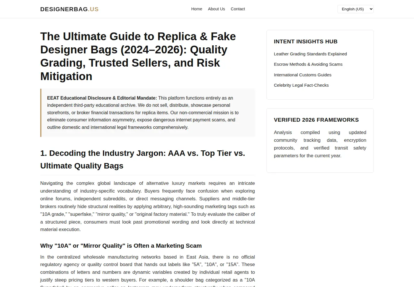 Captured homepage of designerbag.cc in the current scan